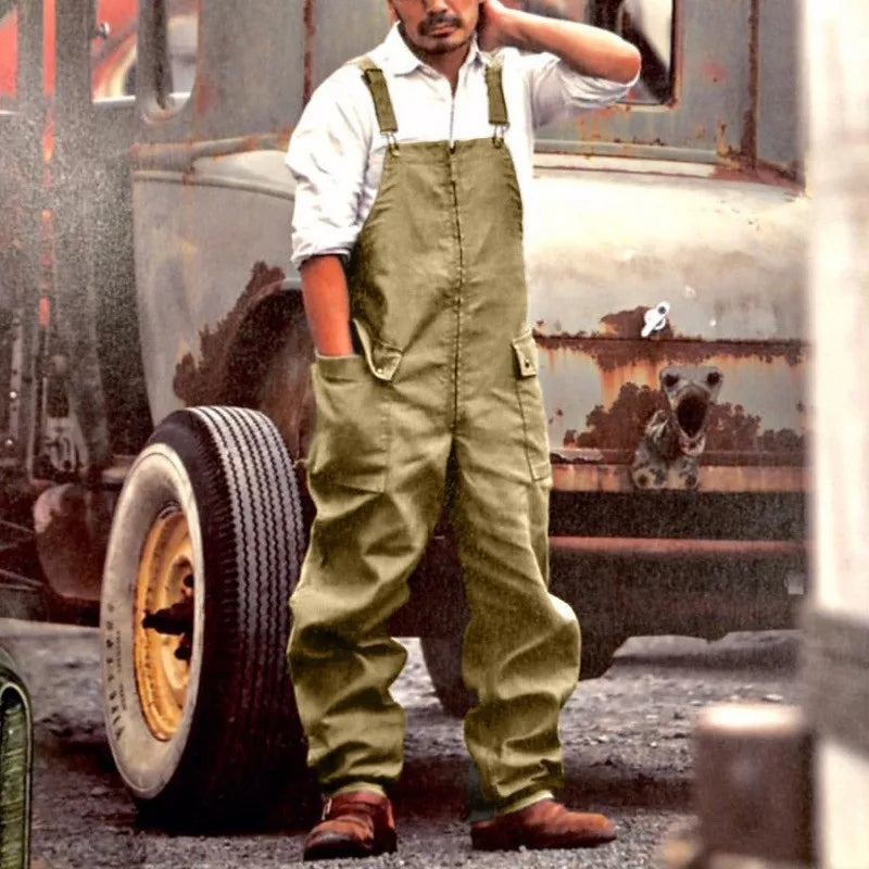Cralom Durable Auto Repair Workwear Overalls in Solid Color