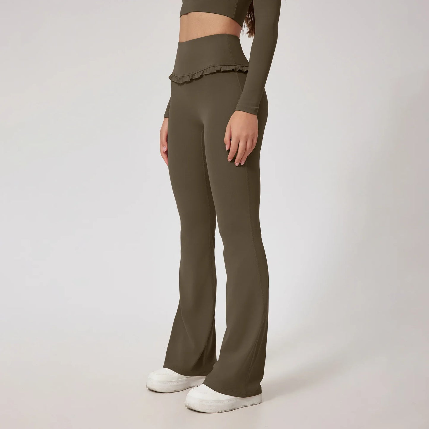 Cralom Fitness Long Sleeve Square Neck Yoga Top Gym Sportswear