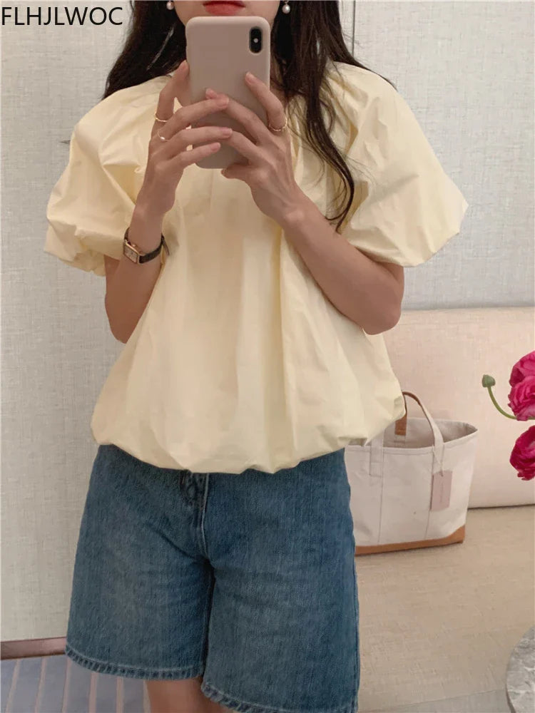 Cralom Mint Green Puff Sleeve Blouse - Sweet & Chic Women's Top