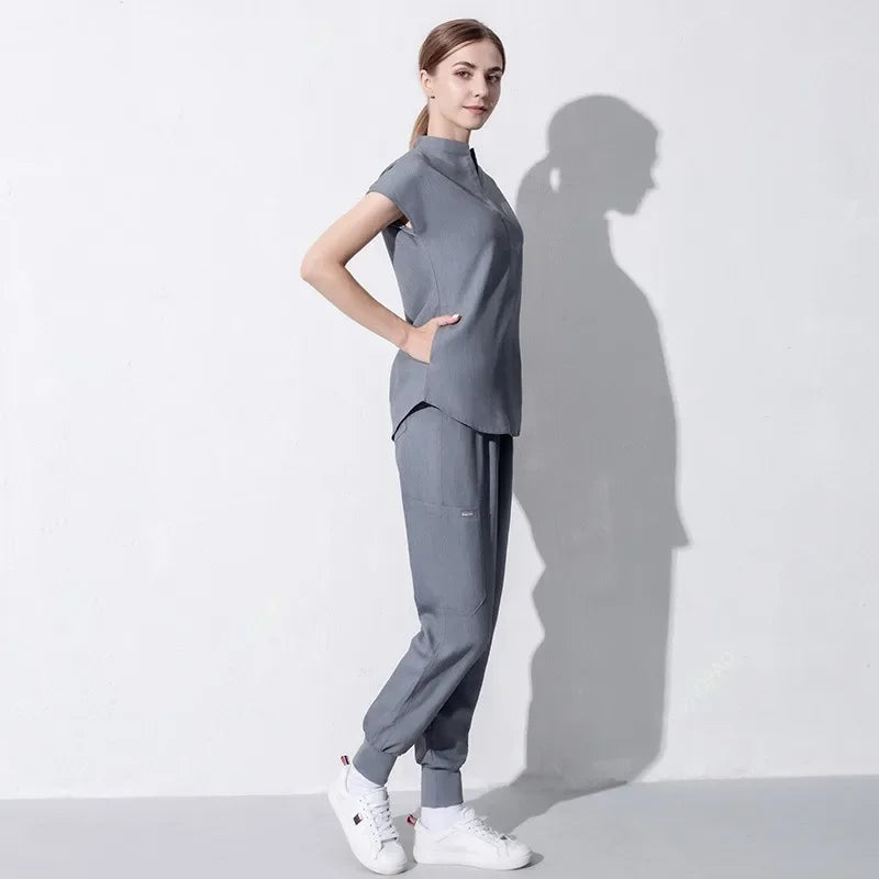 Cralom Women's Short Sleeve Scrub Set - Professional Medical Attire
