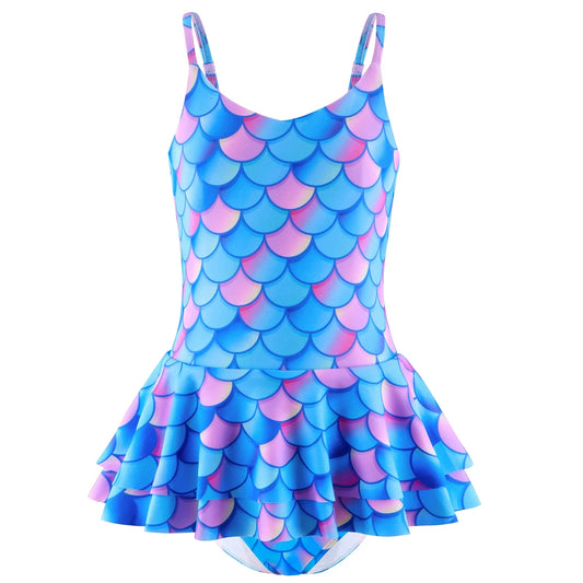 Girls Scale Print One-Piece Swimsuit by Cralom