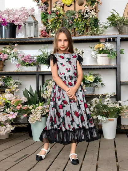 Cralom Ramadan Satin Abaya Kids Girl Islamic Dress Modest Kebaya Robe