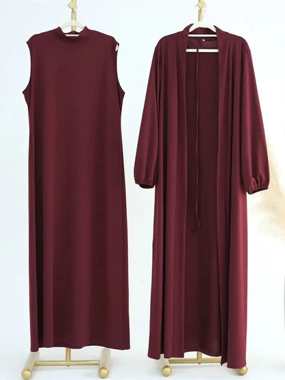 Helyn's Ramadan Eid Satin Abaya Dubai Set