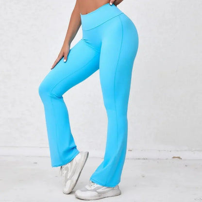 Cralom Seamless Yoga Leggings: High Waist Slimming Flared Pants for Women's Fitness