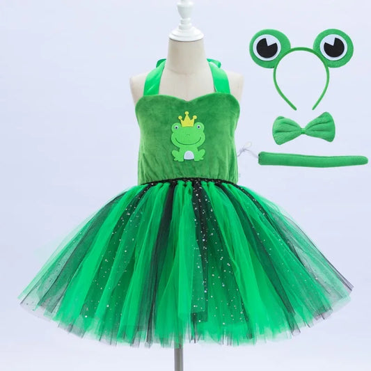 Cralom Toddler Girls' Frog Tutu Skirt | Fluffy Tulle Animal Costume Outfit