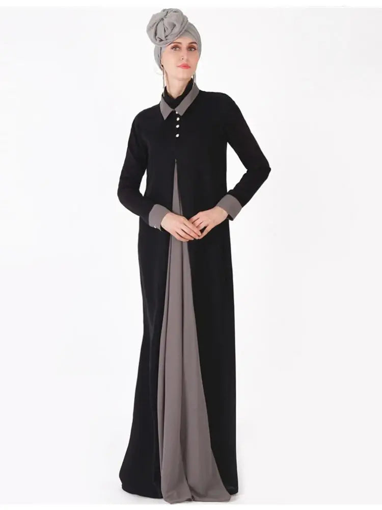 Ramadan Eid Black Abaya Damen Dubai Modest Dress by Cralom