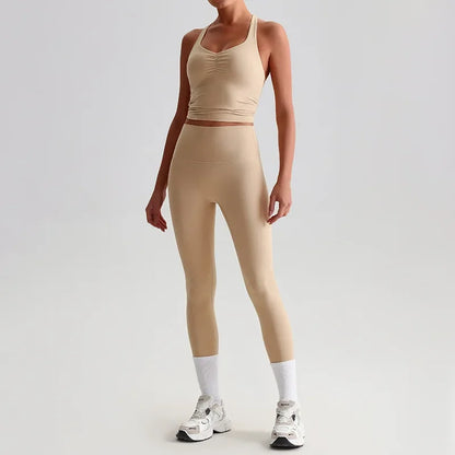 Cralom Naked Feel Seamless Yoga Set: Sports Bra & Slim-Fit Leggings