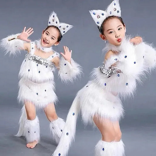 Cralom Sexy Cat Girl Cosplay Costume for Animal Dance Halloween