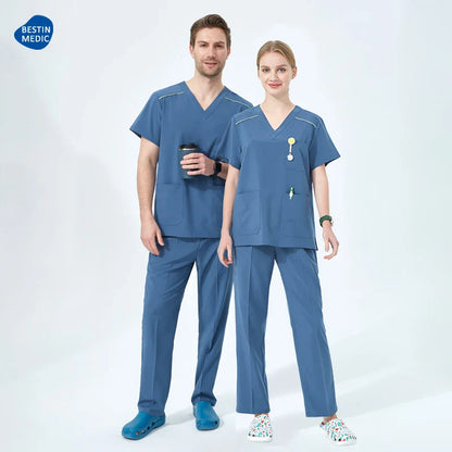 Cralom Men's Stretch Medical Scrub Uniforms - Ultra Soft Workwear Outfit