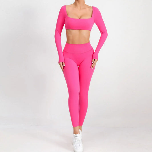 Cralom Yoga Set: Port Crop Top & Leggings 2-Piece Sport Outfit for Women