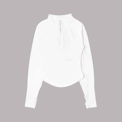 Cralom Seamless Impact Half-Zip Gym Top for Women