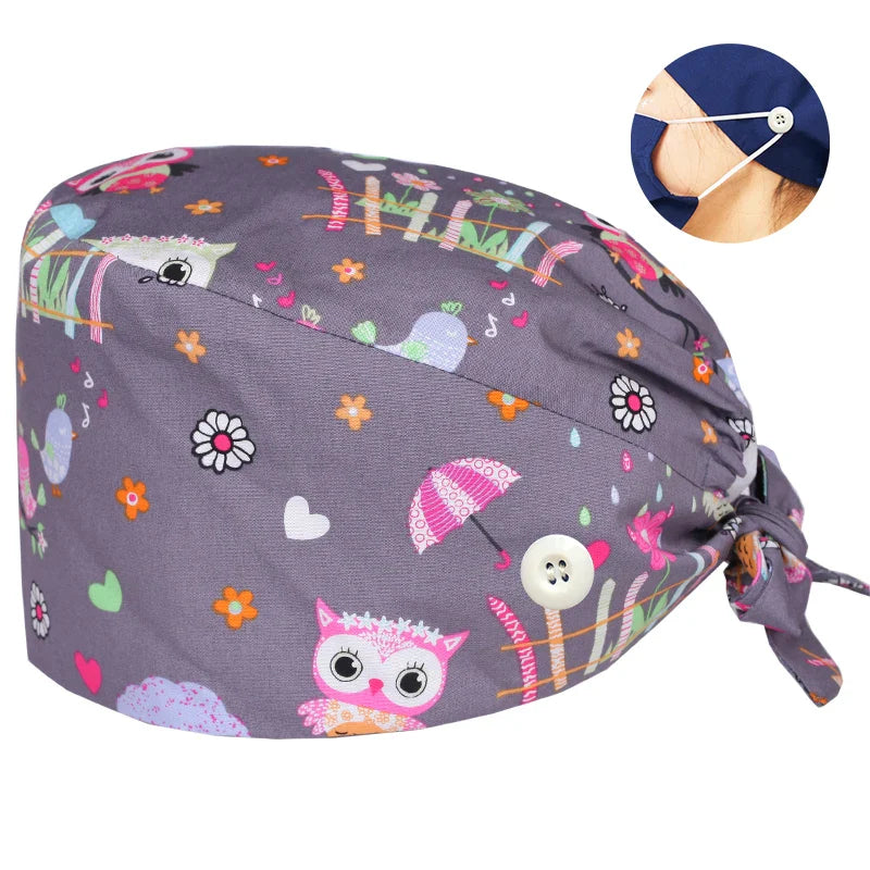 Cralom Cotton Scrub Cap for Men and Women