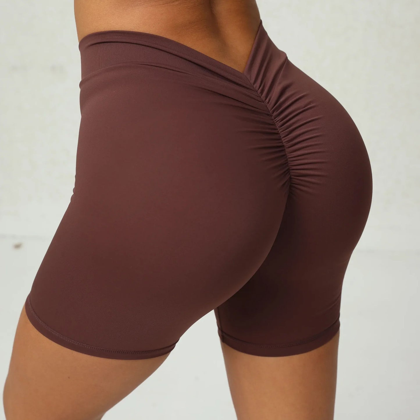 Cralom High-Waist Ruffled Booty Lift Yoga Shorts