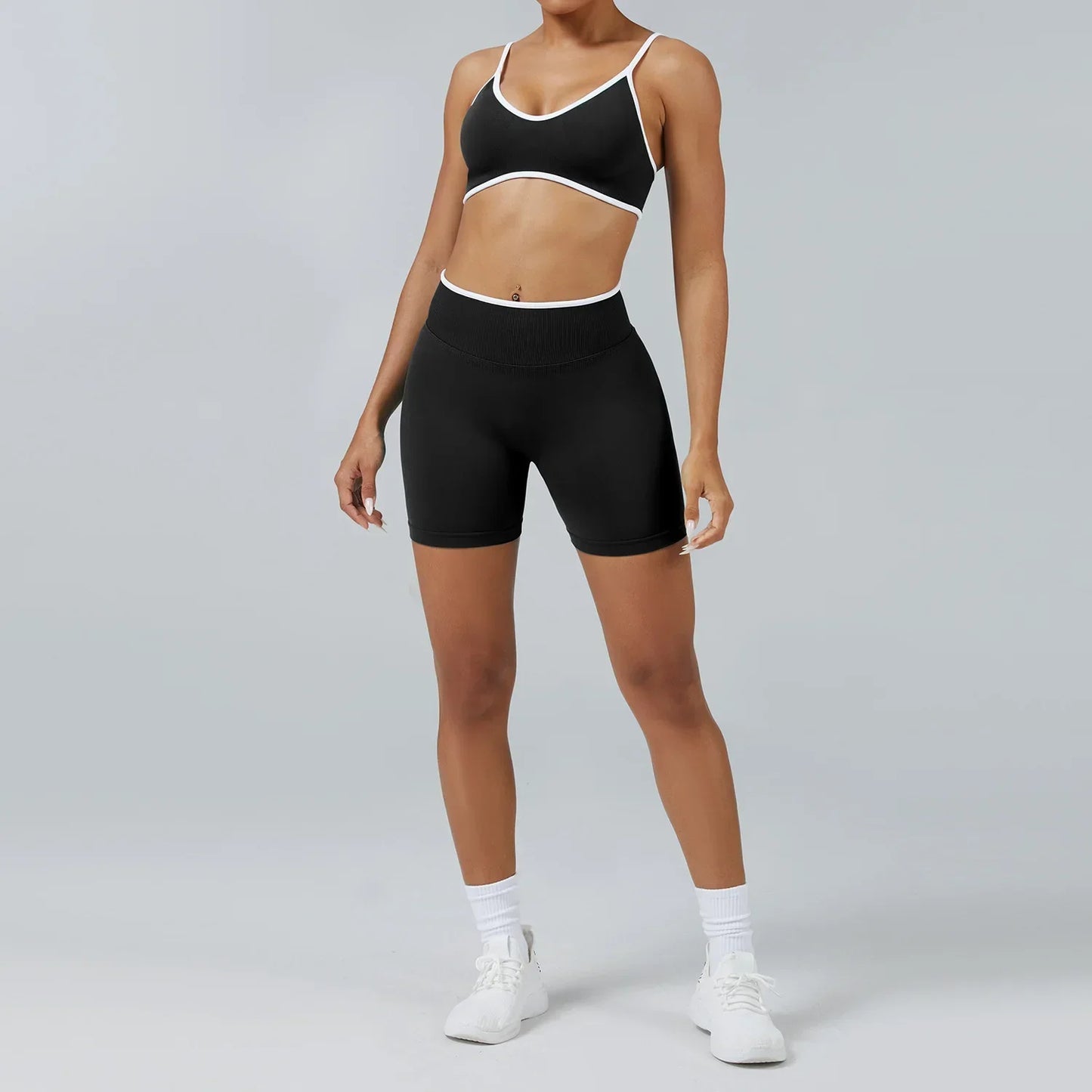 Cralom Seamless Yoga Set: Backless Sports Bra & Quick-Dry Leggings for Fitness