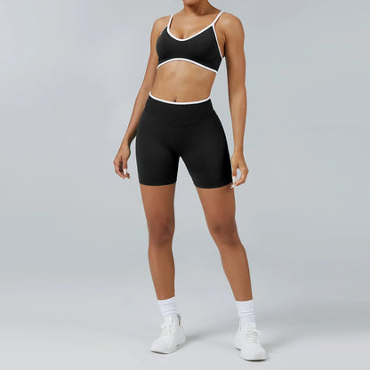 Cralom Seamless Yoga Set: Backless Sports Bra & Quick-Dry Leggings for Fitness