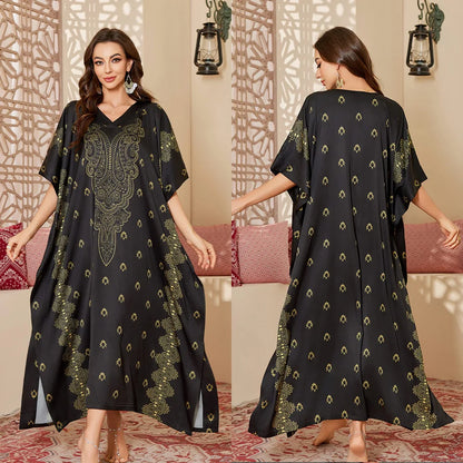 Cralom Printed Long Nightdress for Women in Elegant Spring Design