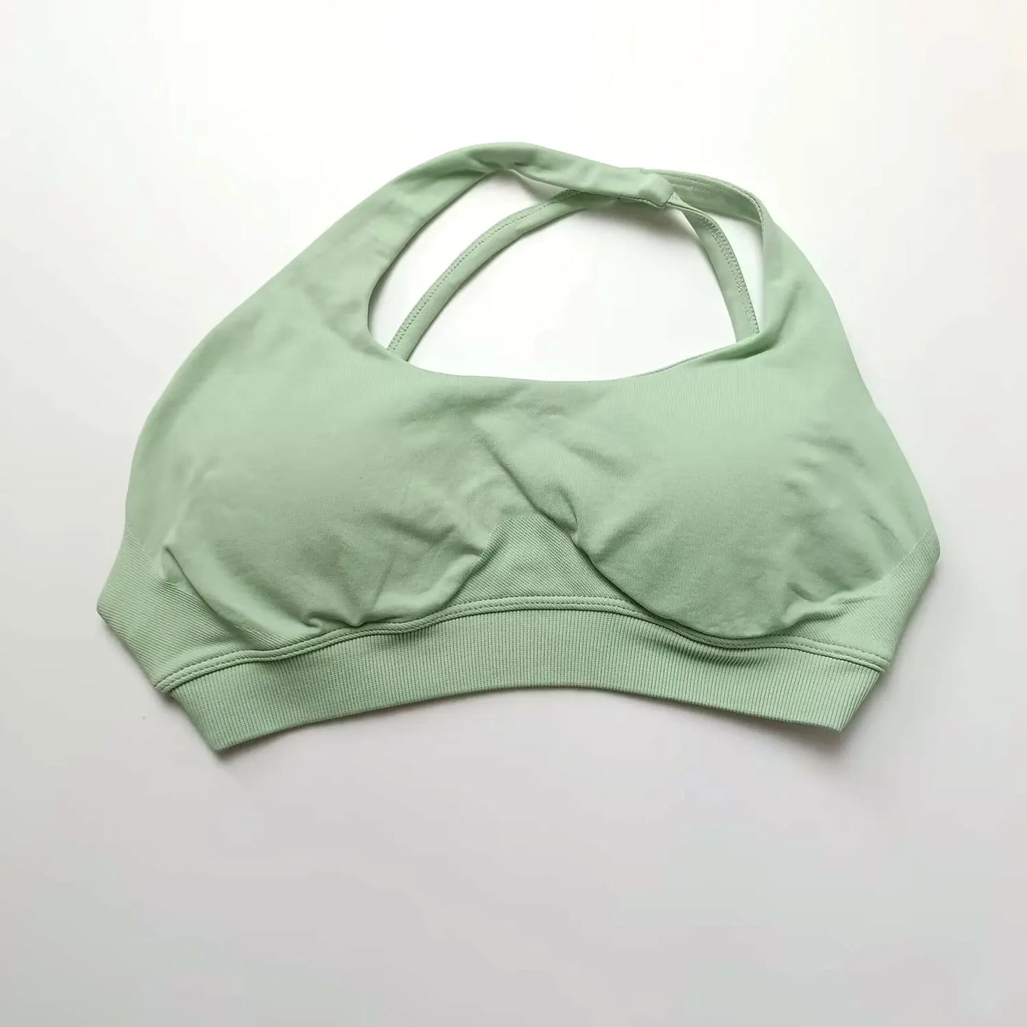 Cralom Asymmetric High Support Halter Sports Bra for Women - Backless Fitness Activewear