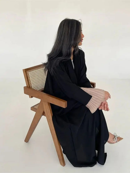 Ramadan Eid Mubarak Black Muslim Modest Kimono Abaya Dubai Luxury Women Abaya by Cralom