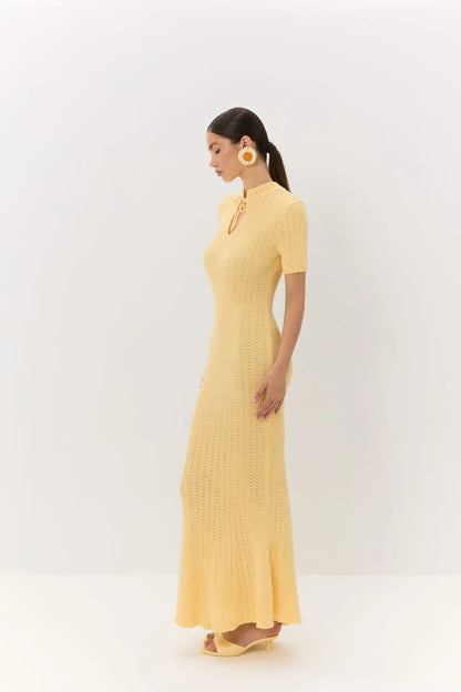 Cralom Candy Colored Slim Fit Knitted Woolen Dress