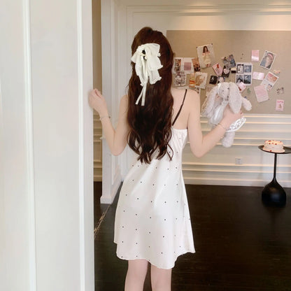 Cralom Ice Ribbon Silk Nightgown - Pure Desire Suspender Sleepwear