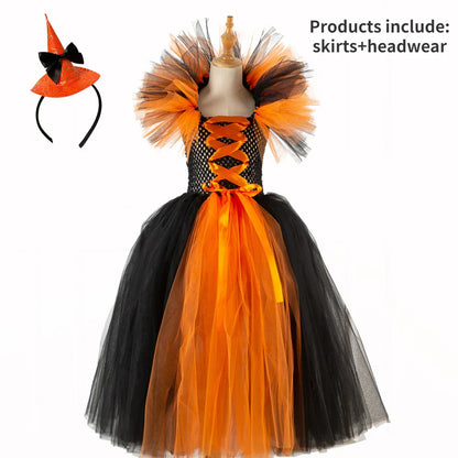 Cralom Witch Dress Evil Queen Cosplay Tutu Princess Outfit