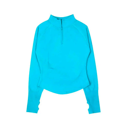 Cralom Seamless Impact Half-Zip Gym Top for Women