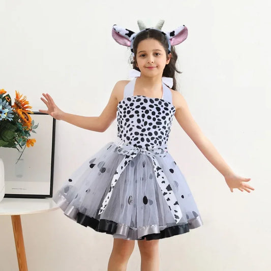 Cralom Dot Prints Pageant Tutu Costume Set - Girls