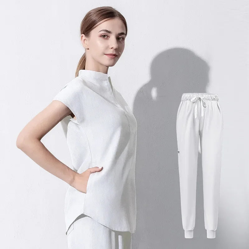 Cralom Women's Short Sleeve Scrub Set - Professional Medical Attire