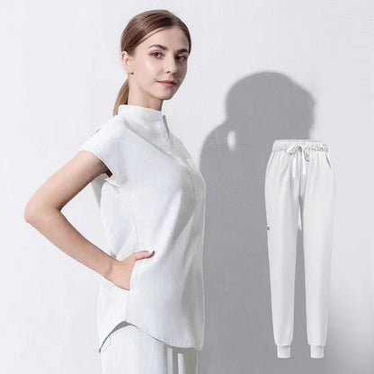 Cralom Women's Short Sleeve Scrub Set - Professional Medical Attire
