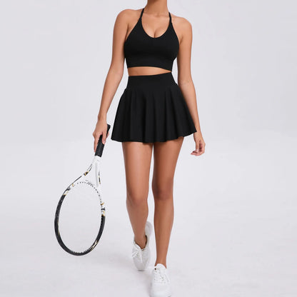 Cralom Yoga Tank Top & Tennis Skirt Set