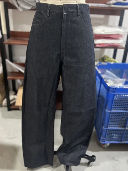 Cralom 3-Piece Denim Streetwear Set - High Waist Wide Leg Jeans