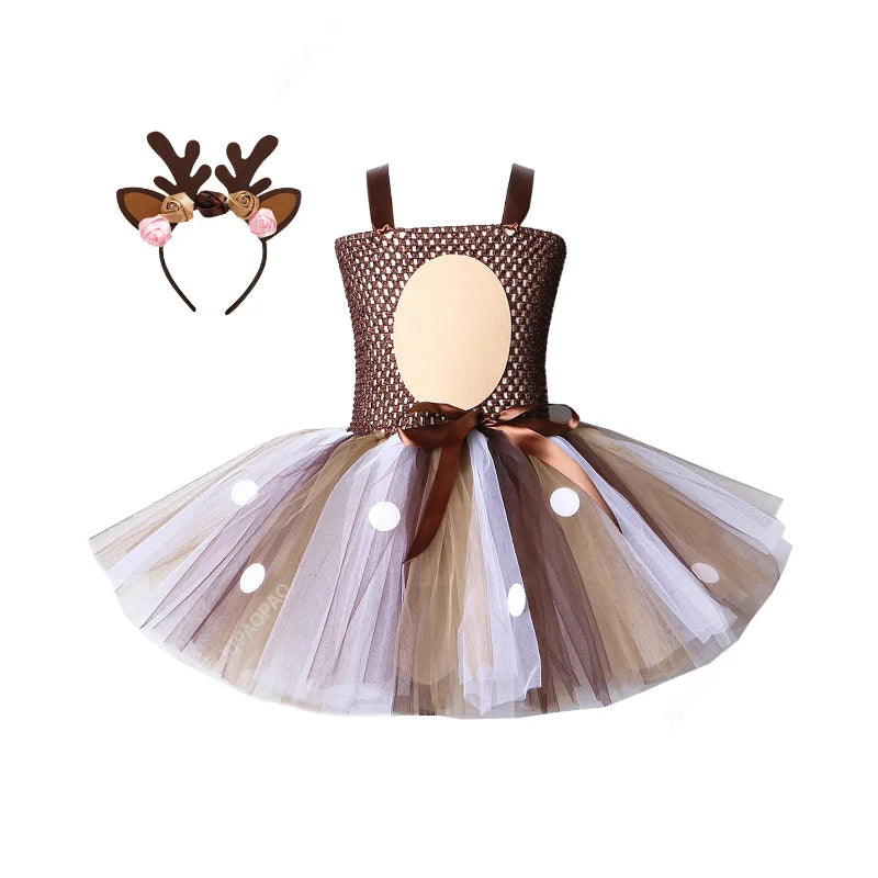 Cralom Sparkly Elf Tutu Dress - Fun Santa Costume for Girls