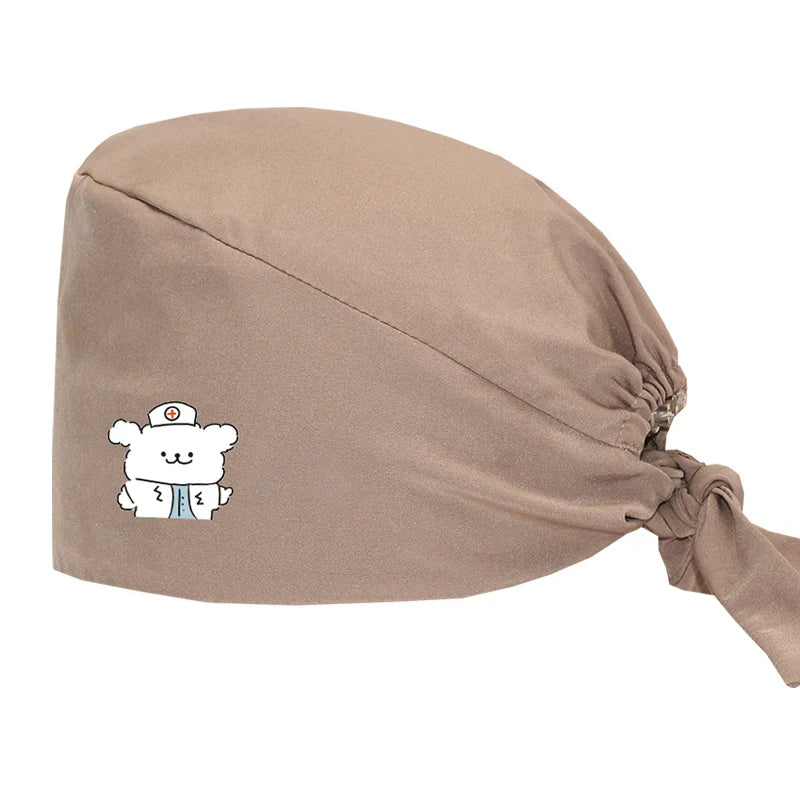 Cralom Women's Solid Scrubs Caps for Medical and Beauty Professionals