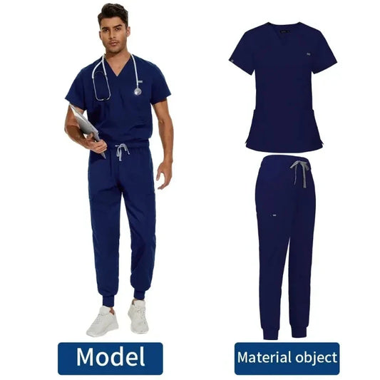 Cralom Pet Shop Doctor Multicolor Scrubs Set, Short Sleeve Workwear for Women