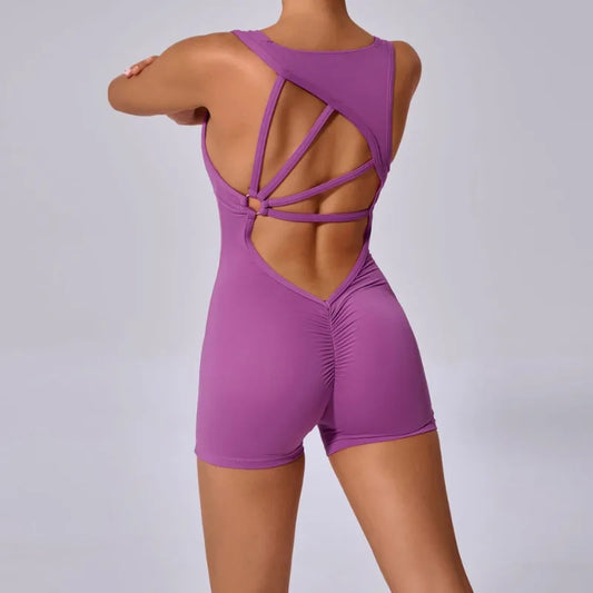 Cralom Yoga Jumpsuit: Seamless Sports Fitness Bodysuit for Women