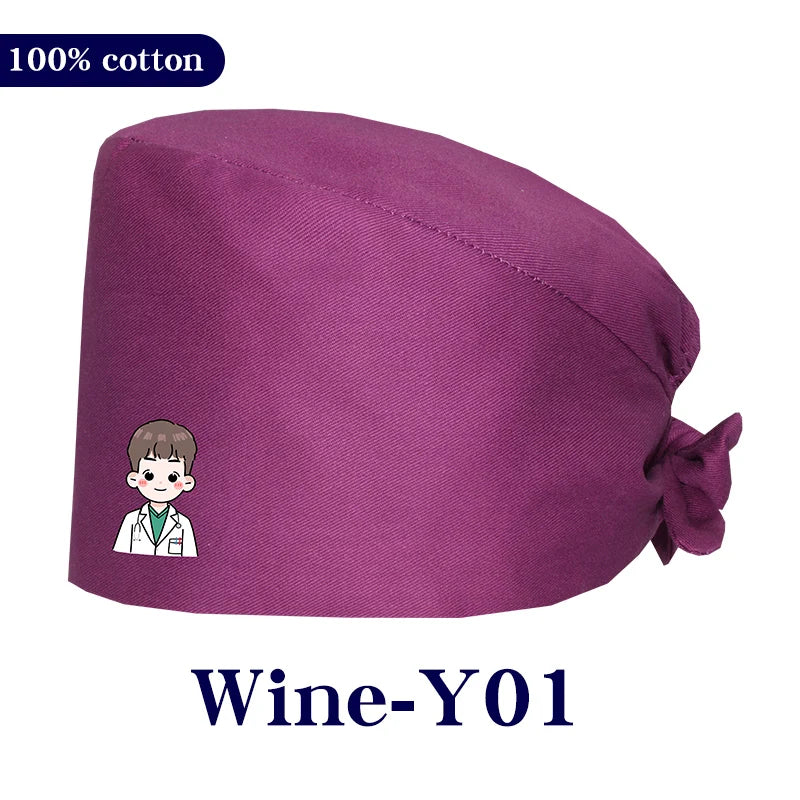 Cralom Cartoon Printed Surgical Scrub Caps for Medical & Pet Grooming Pros