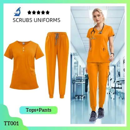 Cralom Multicolour Jogger Scrubs Set for Medical Professionals