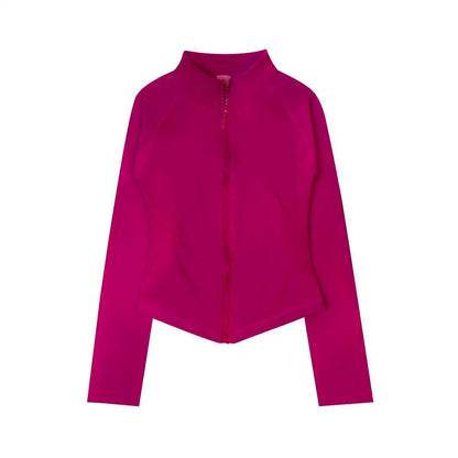 Cralom Zippy Jacket: Women's Seamless Active Wear Gym Top for Running, Yoga & Pilates