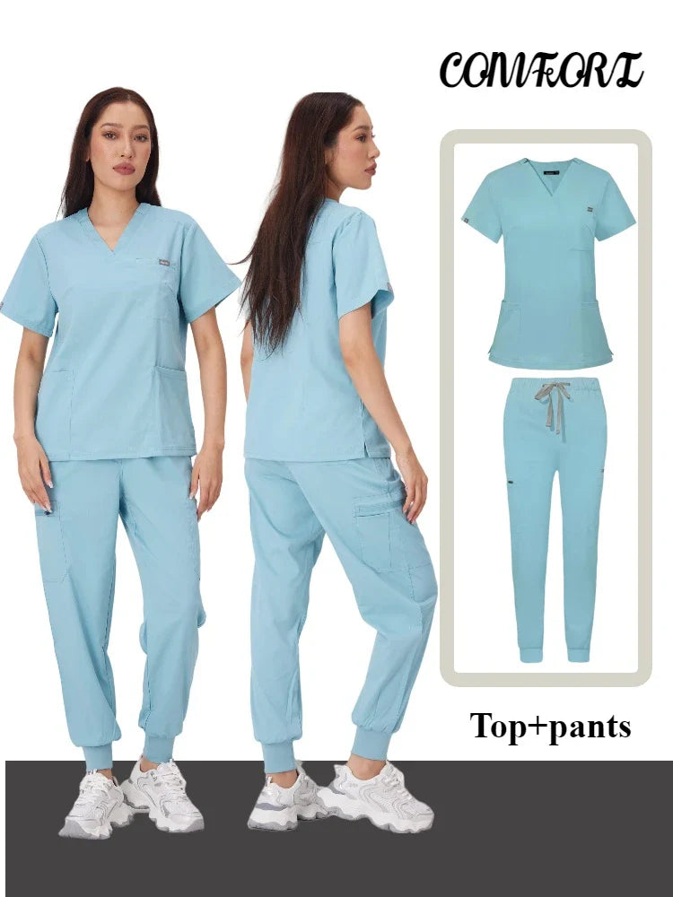 Cralom Scrub Suit Set - Hospital Nurse Workwear Uniform