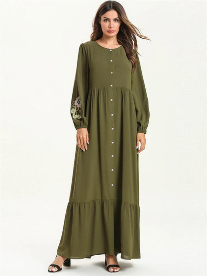 Cralom Ramadan Eid Abaya Kaftan Modest Dress for Muslim Women
