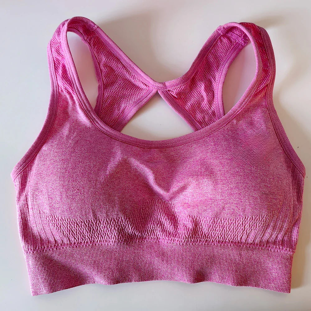 Cralom 2pcs Sport Sets: Push Up Yoga Pants & Hollow Back Gym Fitness Bra