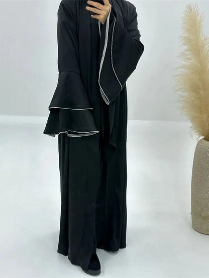 Cralom Ramadan Eid 3-Piece Abaya Set Kaftan for Women