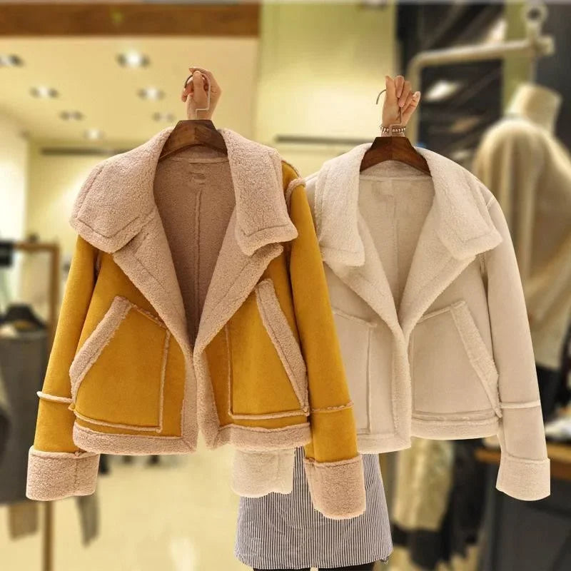 Cralom Women's Cold Weather Wool Coat | Insulated Fleece Jacket for Winter