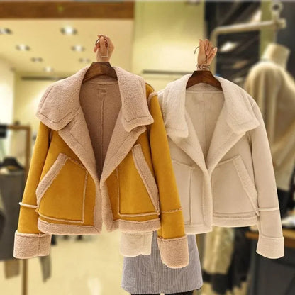Cralom Women's Cold Weather Wool Coat | Insulated Fleece Jacket for Winter