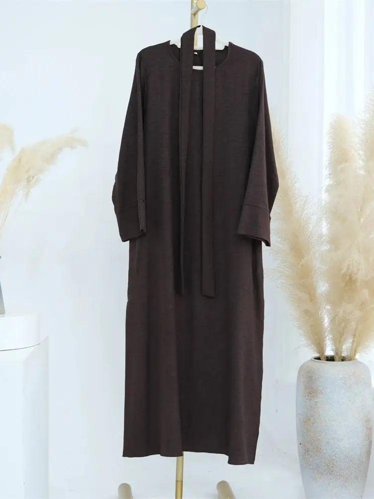 Cralom Ramadan Eid Abaya Dubai Modest Dress Muslim Prayer Kaftan Robe
