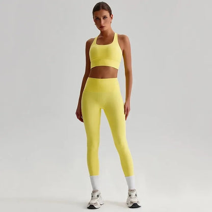 Cralom Seamless Yoga Set: Backless Sports Bra & Booty-Lifting Leggings