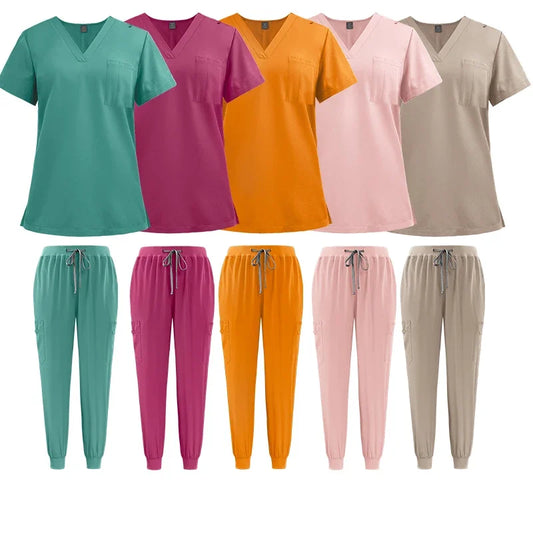 Cralom Unisex Nurse Scrubs Set - Hospital Surgical Workwear