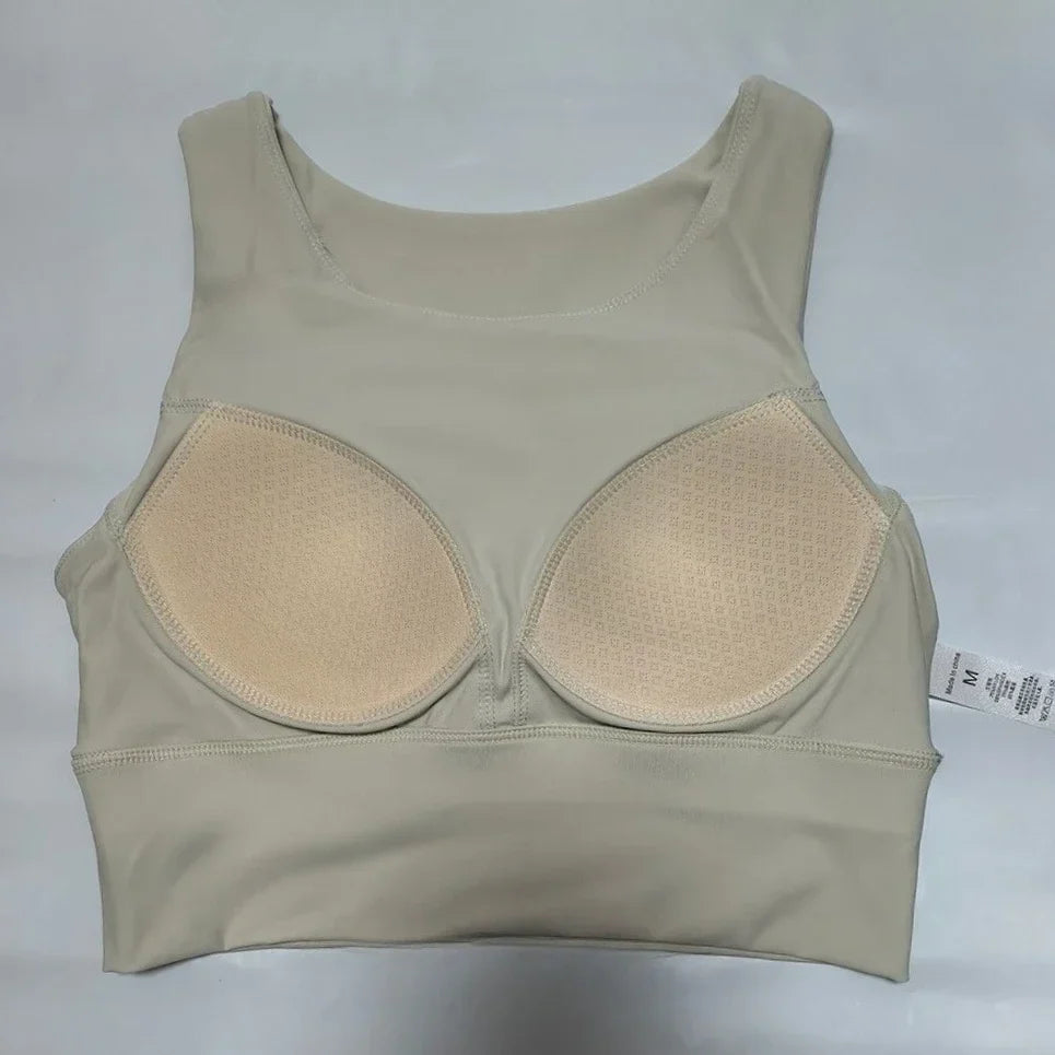 Cralom Shockproof Yoga Bra for Women, Quick Dry Gym Crop Top, Running Workout Bra