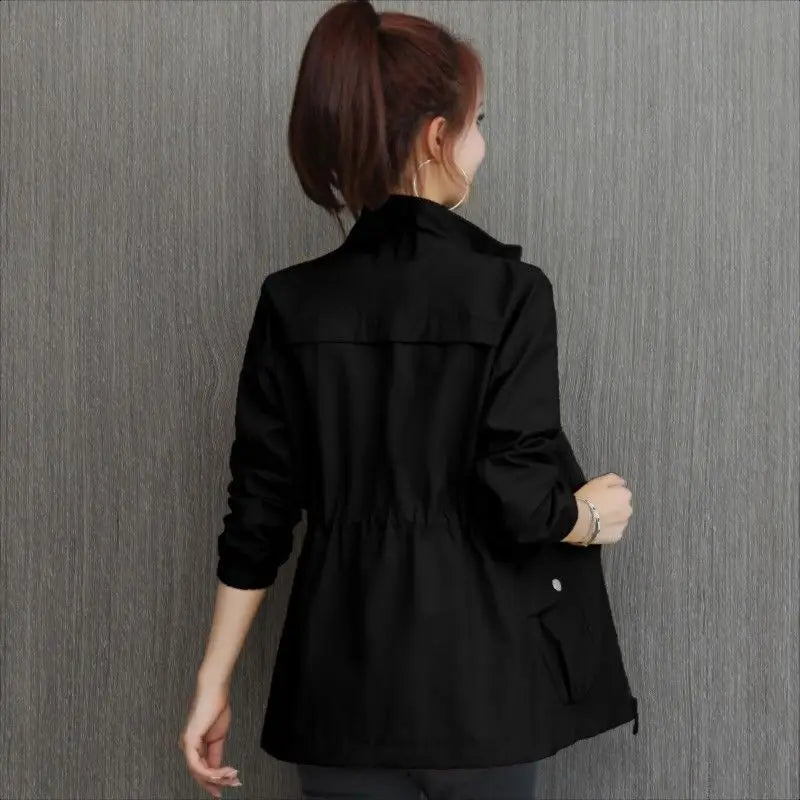 Cralom Khaki Windbreaker Jacket: Modern, High Quality & Elegant Outerwear for Women