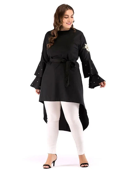 Cralom Ramadan Black Abaya Kaftan - Luxury Islamic Dress for Women
